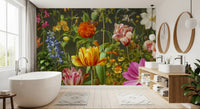 Midnight Meadow Botanical Bloom Wall Mural
