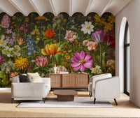 Midnight Meadow Botanical Bloom Wall Mural