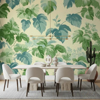 Verdant Jungle Foliage Pattern Wall Mural