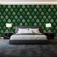 Minimalist Leaf Grid Design Wallpaper⁠