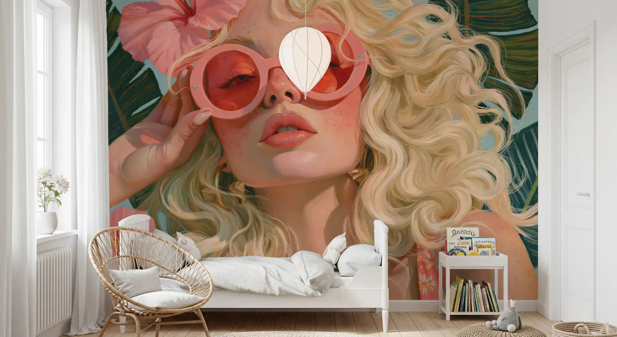 Sun-Drenched Summer Muse Wall Mural