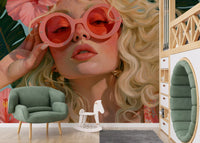 Sun-Drenched Summer Muse Wall Mural