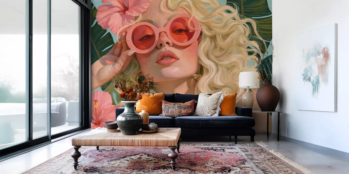 Sun-Drenched Summer Muse Wall Mural