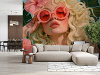 Sun-Drenched Summer Muse Wall Mural