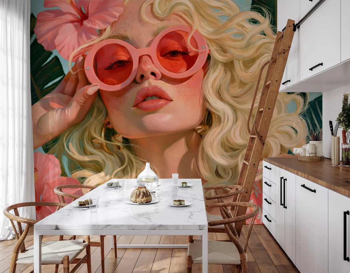 Sun-Drenched Summer Muse Wall Mural