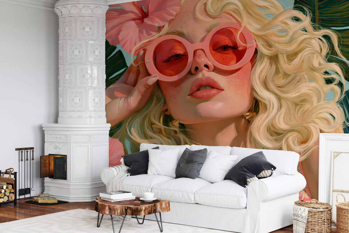 Sun-Drenched Summer Muse Wall Mural
