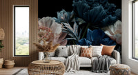 Midnight Peony Bouquet Wall Mural