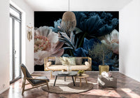 Midnight Peony Bouquet Wall Mural