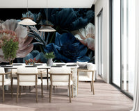 Midnight Peony Bouquet Wall Mural