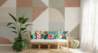 Geometric Terrazzo Tile Composition Wall Mural