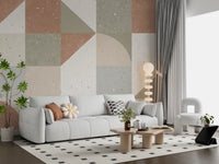 Geometric Terrazzo Tile Composition Wall Mural