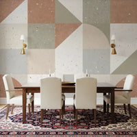 Geometric Terrazzo Tile Composition Wall Mural