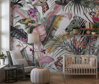 Exotic Fauna and Lush Flora Mural Wall Mural