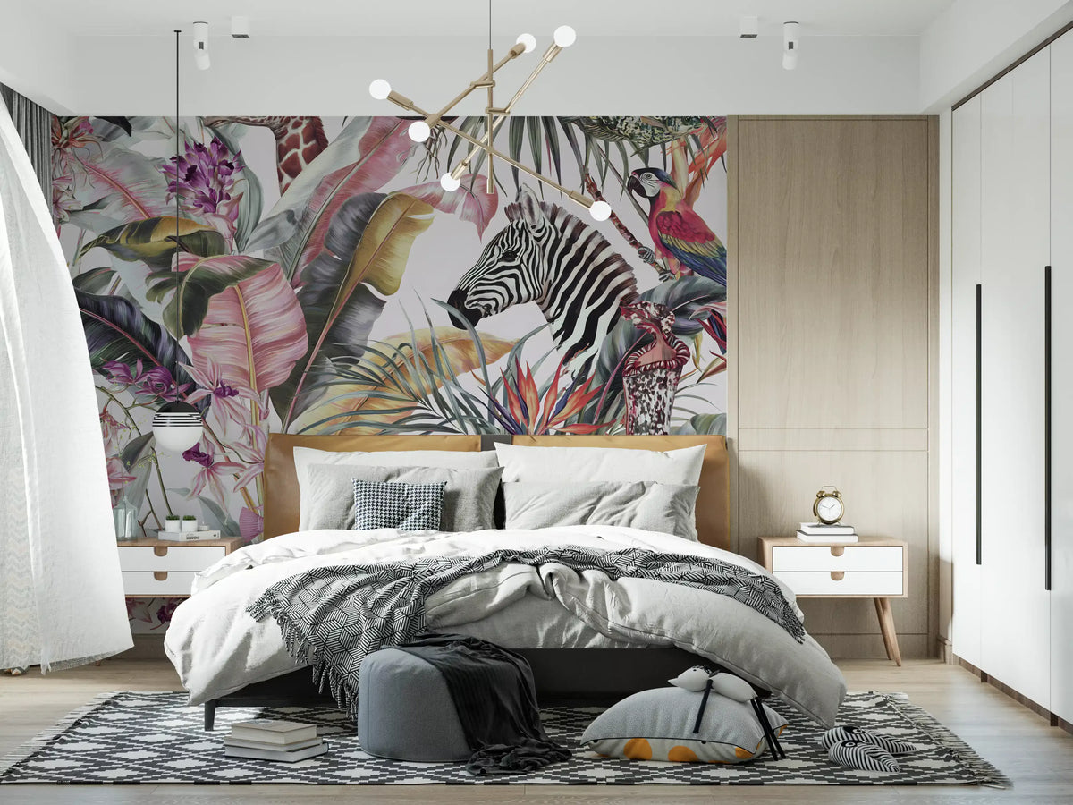Exotic Fauna and Lush Flora Mural Wall Mural