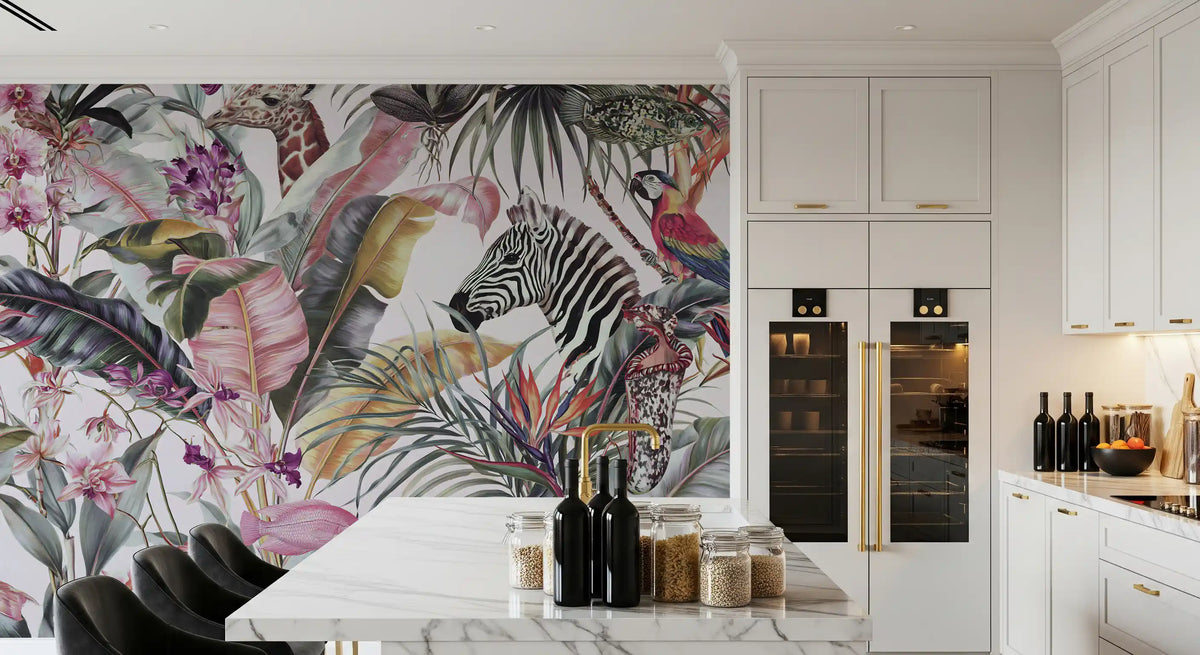 Exotic Fauna and Lush Flora Mural Wall Mural