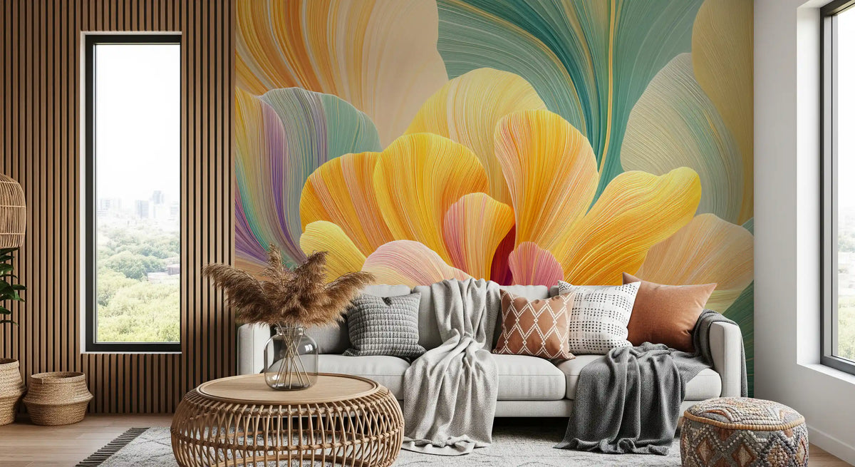 Pastel Petal Layers Wall Mural