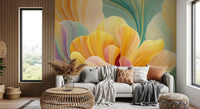 Pastel Petal Layers Wall Mural