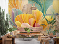 Pastel Petal Layers Wall Mural
