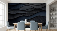 Dark Midnight  Leather Layers Wall Mural