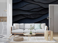 Dark Midnight  Leather Layers Wall Mural