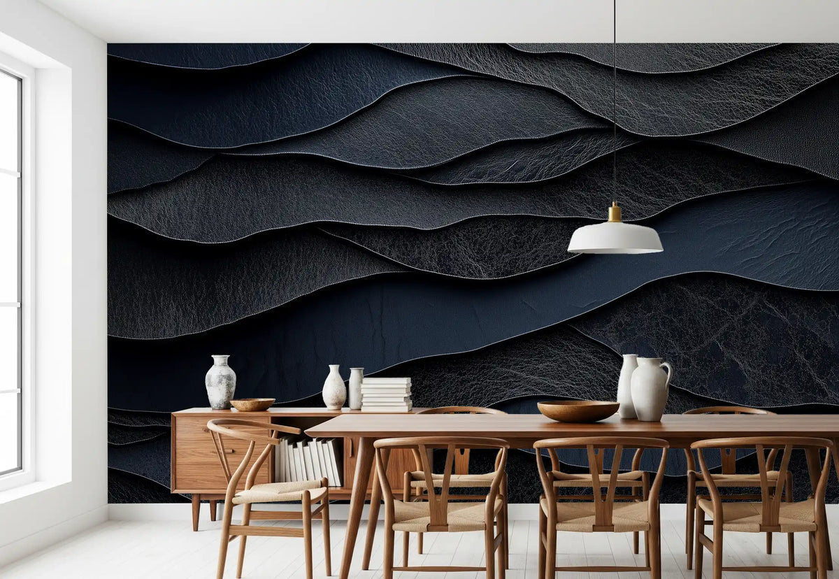 Dark Midnight  Leather Layers Wall Mural