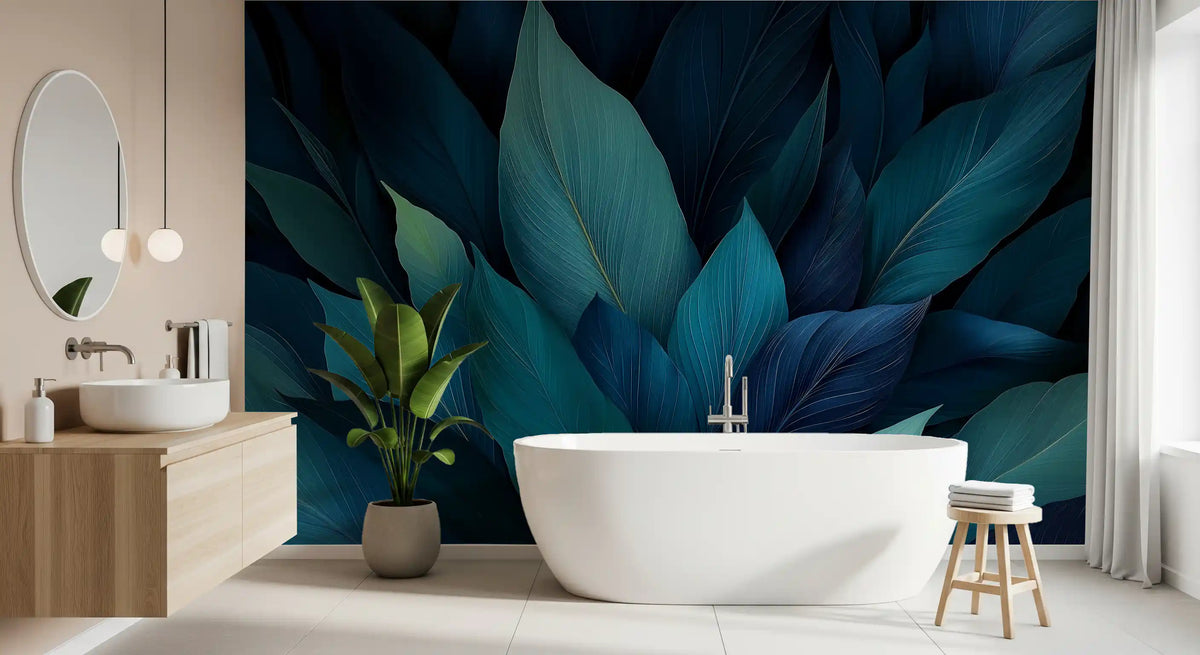 Teal Rainforest Canopy Wall Mural