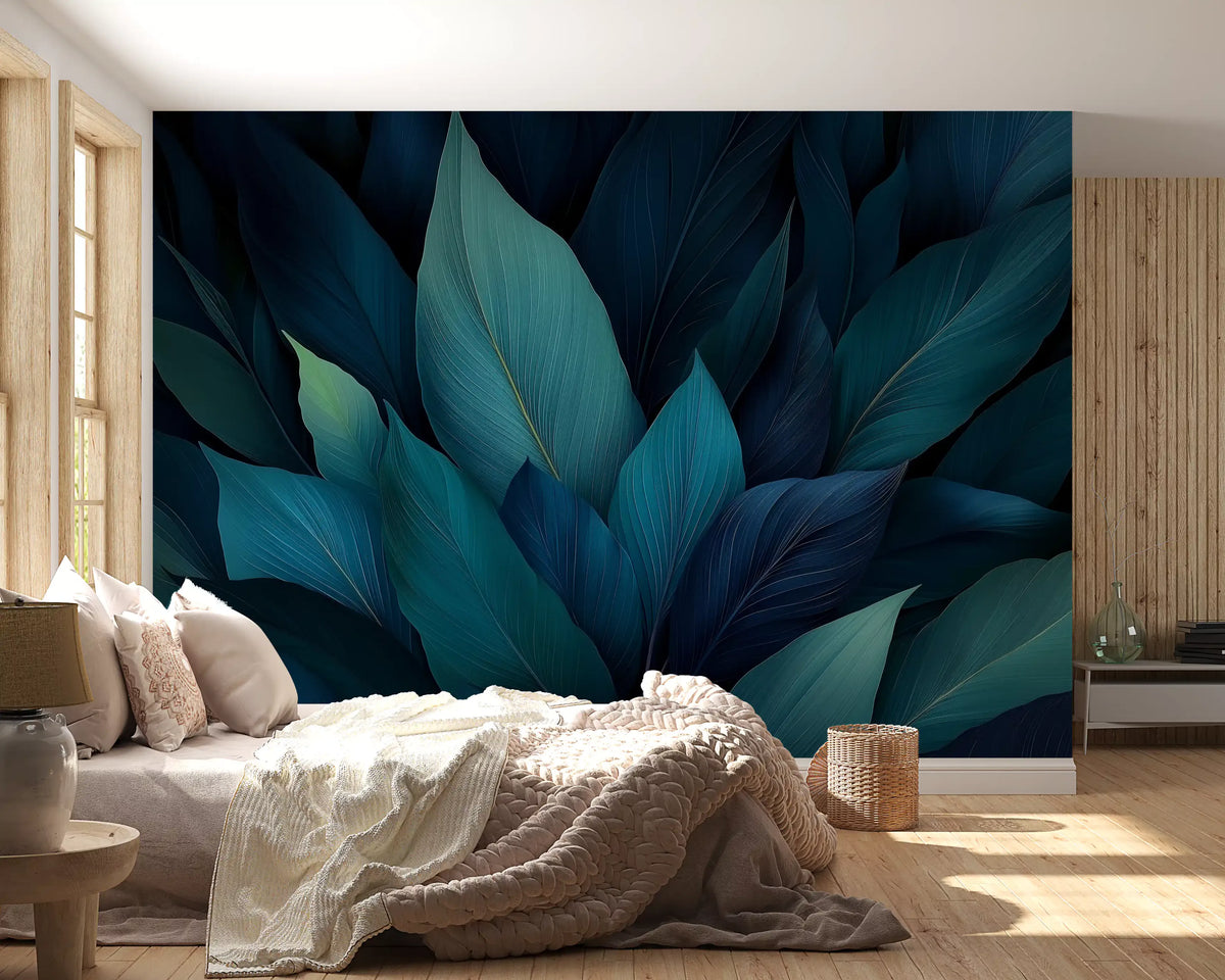 Teal Rainforest Canopy Wall Mural