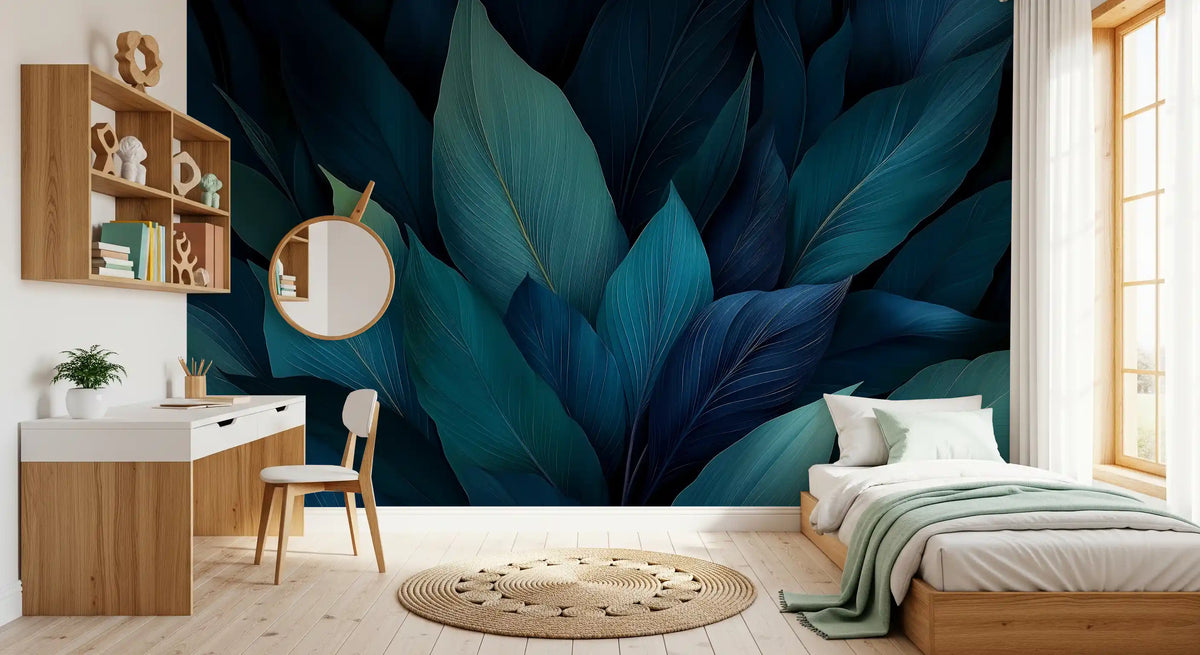 Teal Rainforest Canopy Wall Mural