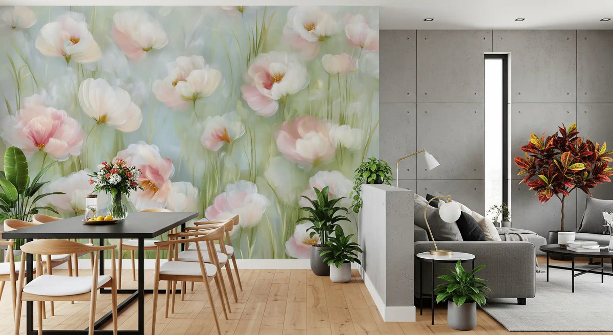 Ethereal Pastel Meadow Wall Mural