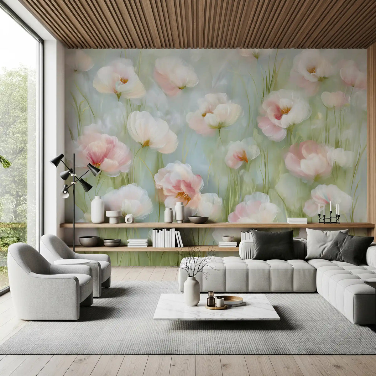 Ethereal Pastel Meadow Wall Mural