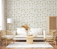 Minimalist Green Sprig Botanical Wallpaper⁠