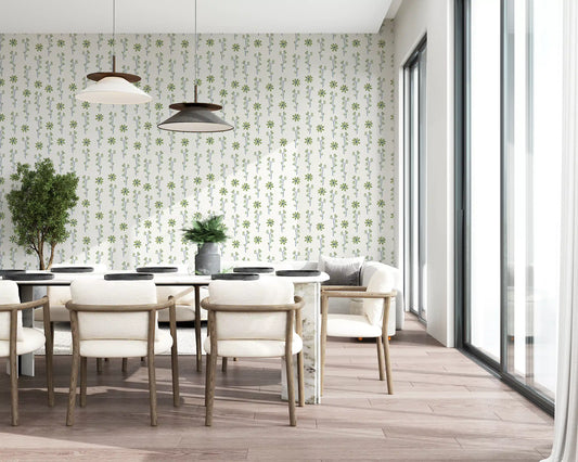 Minimalist Green Sprig Botanical Wallpaper⁠