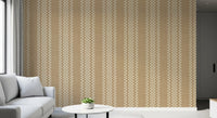 Ticking Checker Stripes - Beige Canvas Wallpaper⁠