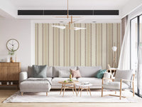 Ticking Checker Stripes - Beige & Chocolate Wallpaper⁠