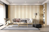 Ticking Checker Stripes - Beige Wallpaper⁠