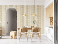 Ticking Checker Stripes - Beige Wallpaper⁠