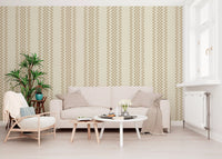 Ticking Checker Stripes - Beige Wallpaper⁠