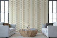 Ticking Checker Stripes - Beige Wallpaper⁠
