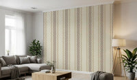 Ticking Checker Stripes - Chocolate & Beige Wallpaper⁠