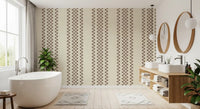 Ticking Checker Stripes - Chocolate Wallpaper⁠