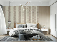 Ticking Checker Stripes - Chocolate Wallpaper⁠
