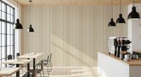 Ticking Checker Stripes - Cream Canvas Wallpaper⁠