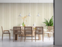 Ticking Checker Stripes - Cream Wallpaper⁠