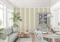 Ticking Checker Stripes - Sage Wallpaper⁠