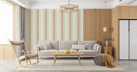 Ticking Checker Stripes - Terracotta & Watery Wallpaper⁠