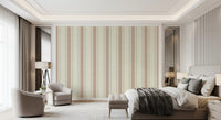 Ticking Checker Stripes - Terracotta & Watery Wallpaper⁠