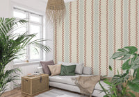 Ticking Checker Stripes - Watery & Terracotta Wallpaper⁠