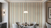 Ticking Checker Stripes - Watery & Terracotta Wallpaper⁠