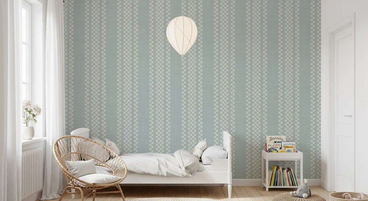 Ticking Checker Stripes - Watery Canvas Wallpaper⁠