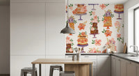 Floral Cake Celebration Wall Mural
